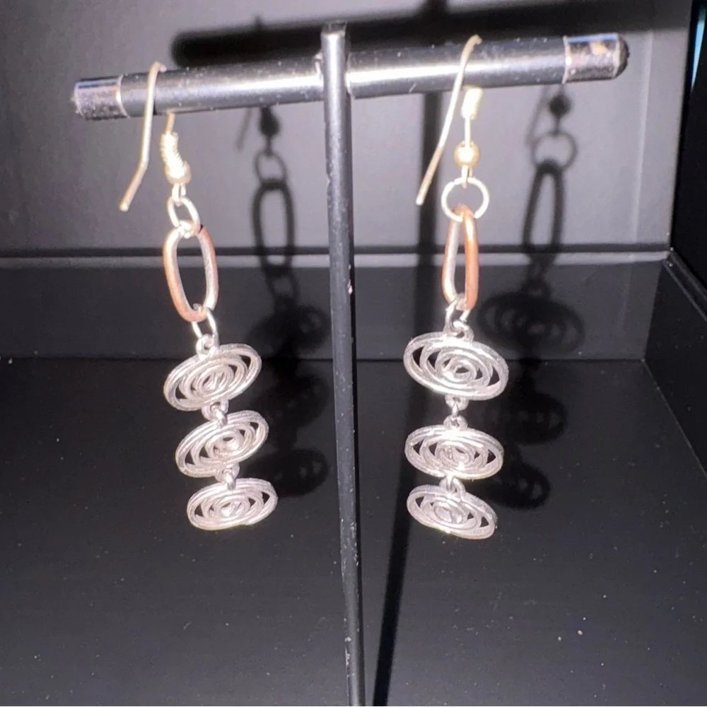 Silver Spiral Minimalist Earrings